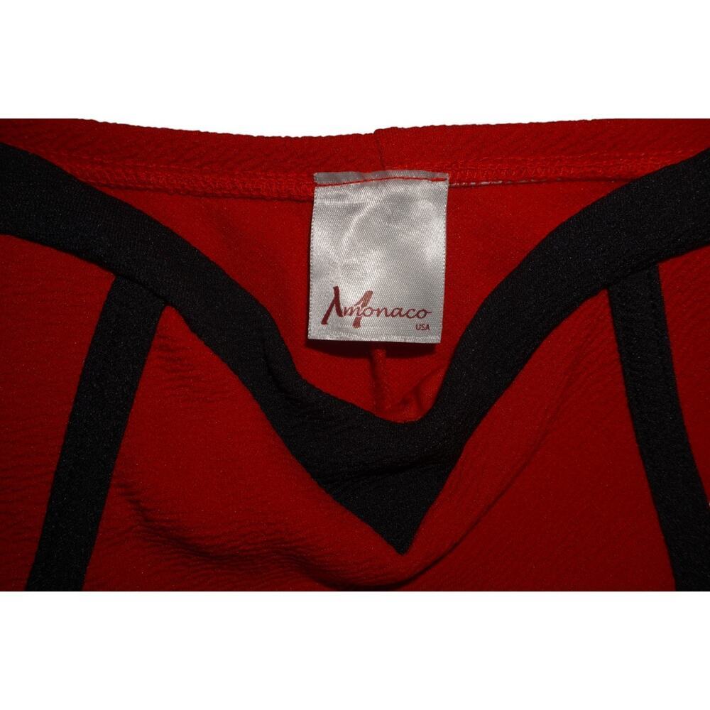 Y2K Red Strapless Corset Peplum Top High Low Hem Burlesque Coquette M - Picture 13 of 14
